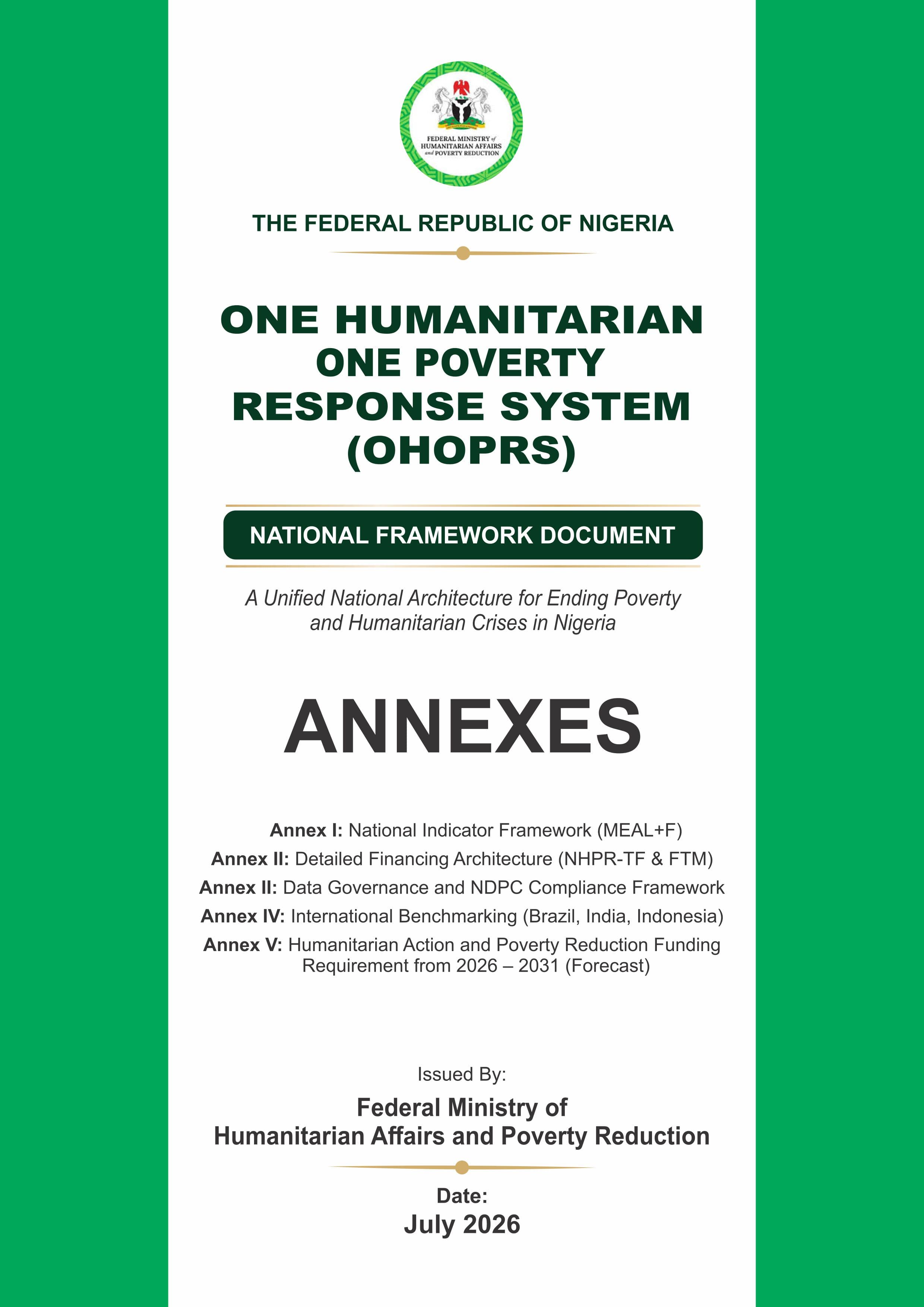 Cover of the OHOPRS Annexes